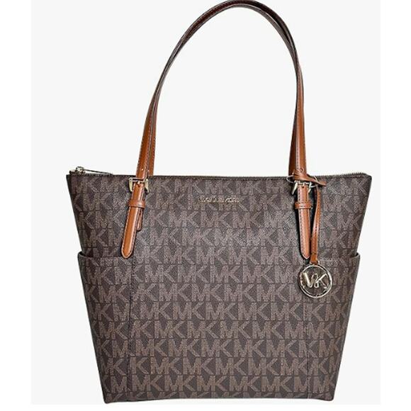 Michael Kors Women's Jet Set EW Top Zip Tote Brown/Luggage Handbag - Picture 1 of 5